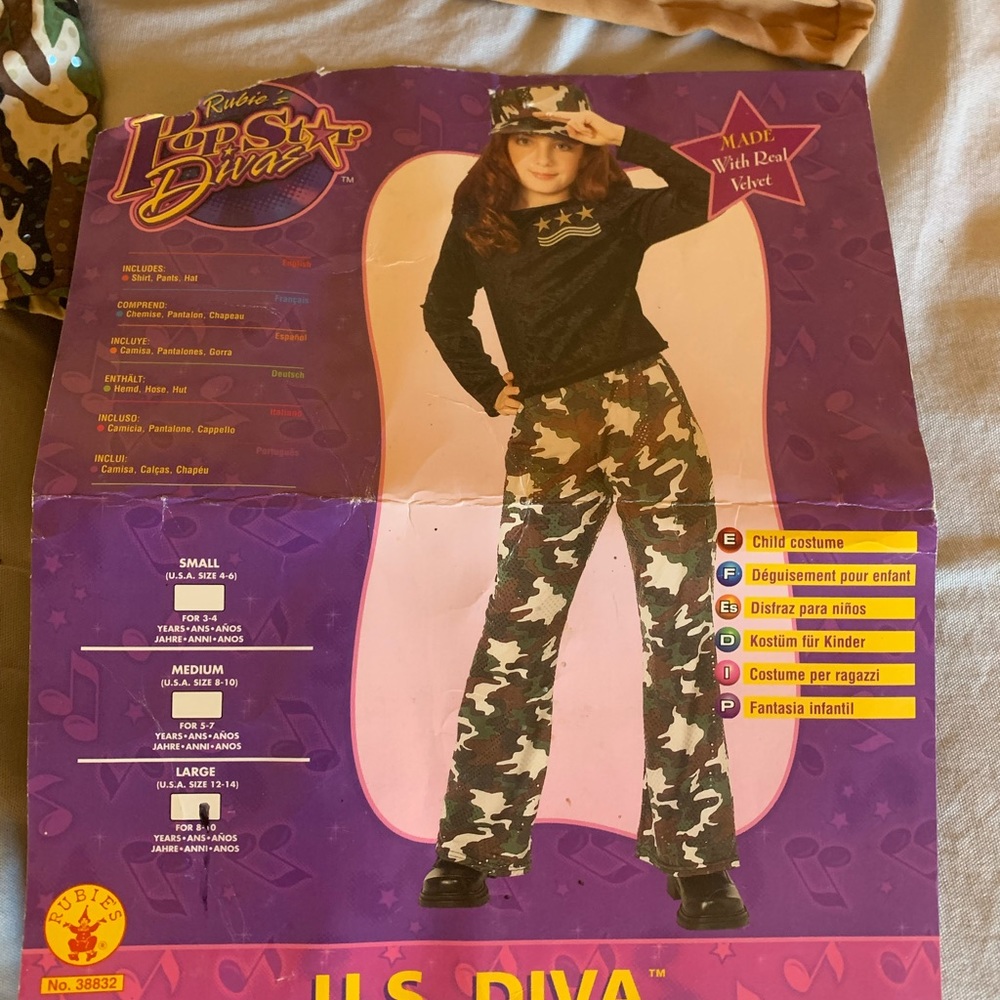 Sequin and Velvet US. Army print Halloween Costume. Like new